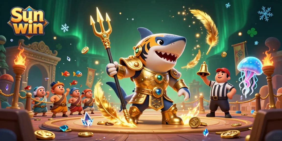 Experience thrilling wins at Sun win, where a tiger shark fights for glory in an underwater colosseum.