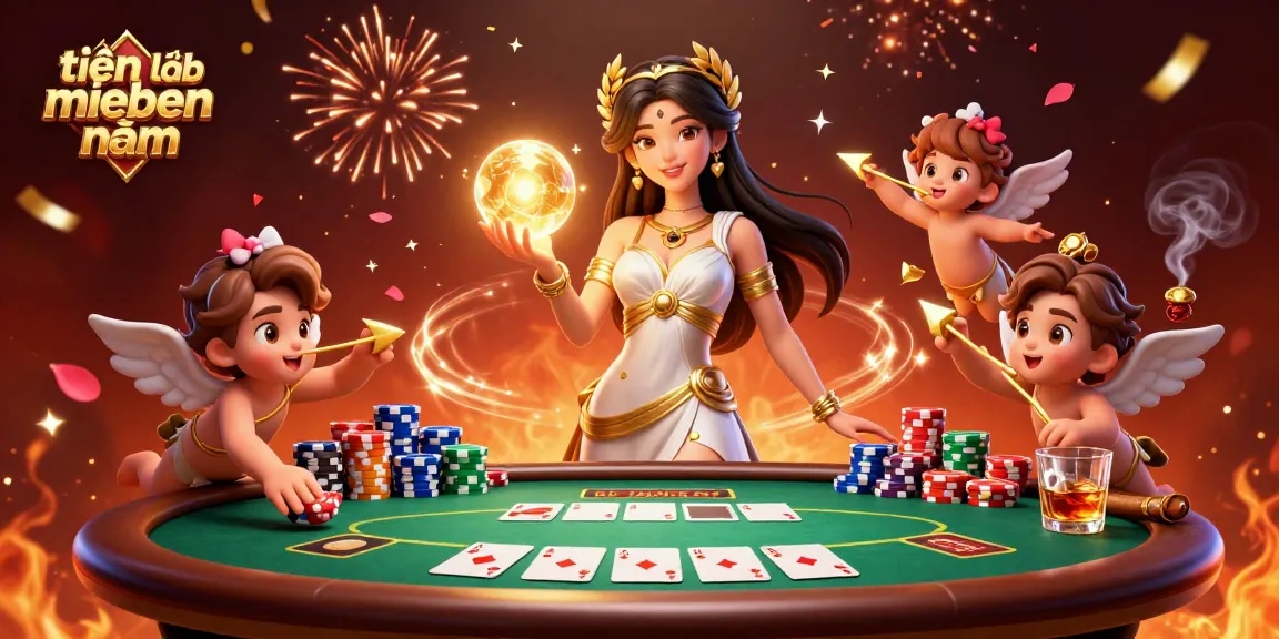 Engage with tiến lên miền nam online, mastering poker strategies amid vibrant casino-themed elements.