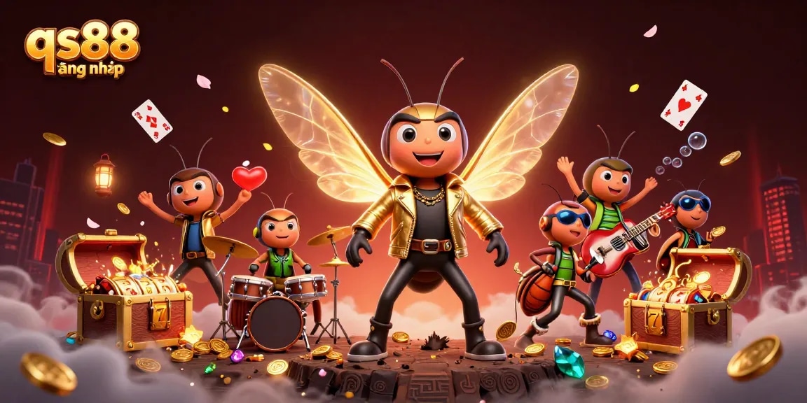 Experience thrilling action in qs88 đang nhap as a cicada rock star dazzles with vibrant casino elements.