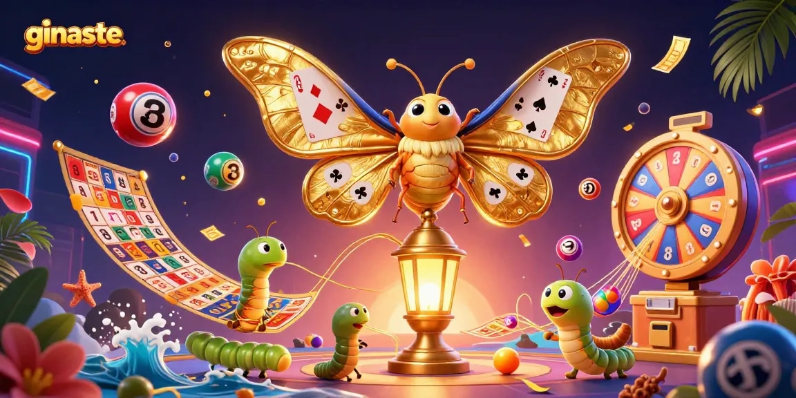 Win with ginaste by spinning colorful lottery balls and enjoying vibrant casino elements.