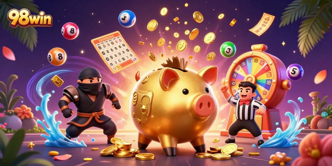 Experience thrilling wins with 98win's vibrant gaming scene featuring dynamic lottery elements.