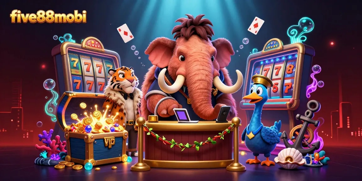 Experience excitement at five88mobi with vibrant casino characters and dynamic game elements.
