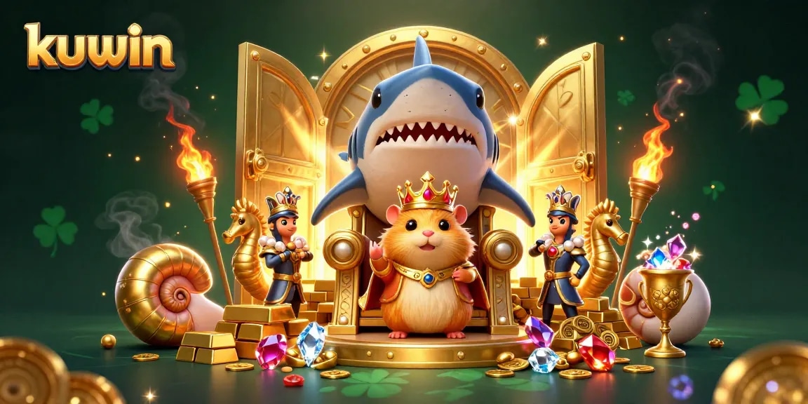 Kuwin gamblers reveling in a vibrant casino scene filled with treasure, strategy, and excitement