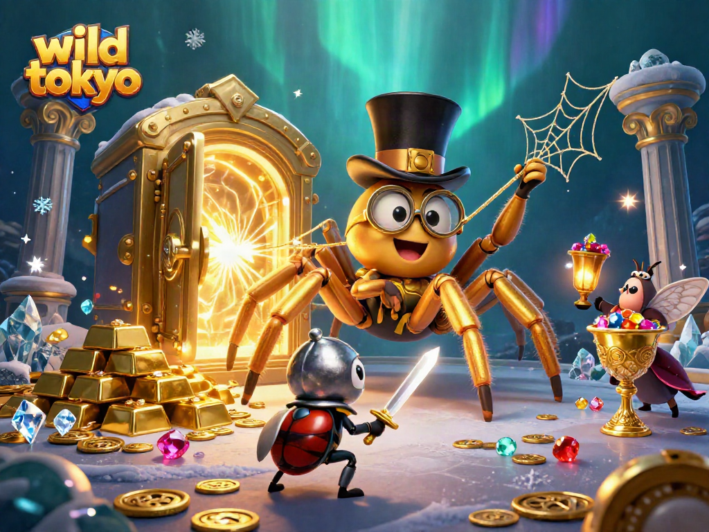 Engage with wild tokyo's vibrant gaming atmosphere featuring animated casino characters.