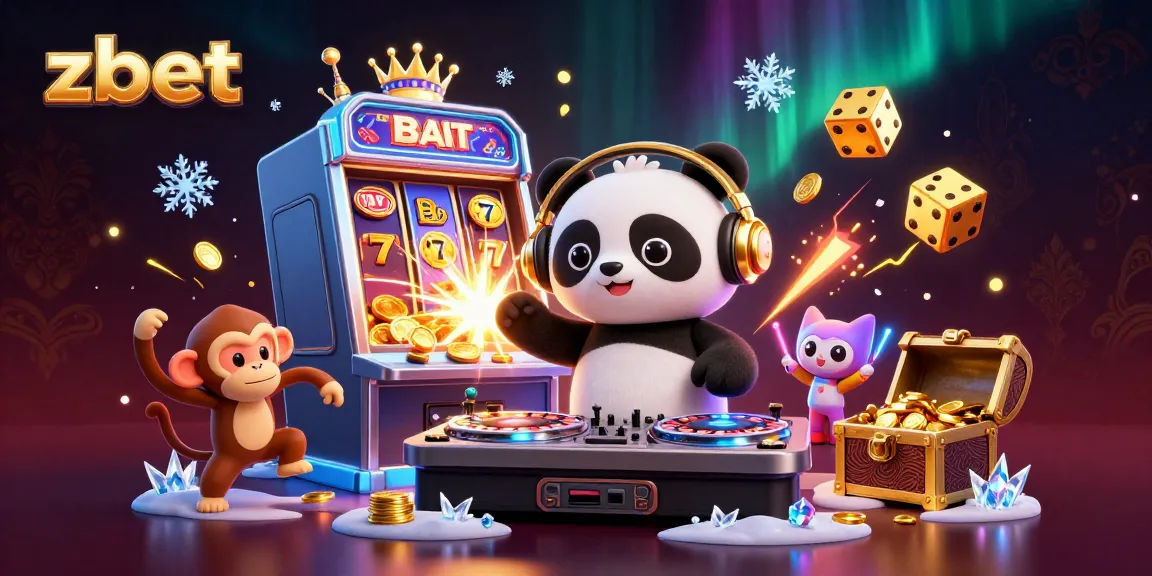 Experience thrilling moments at zbet with a DJ panda and a breakdancing monkey in an explosive casino scene.