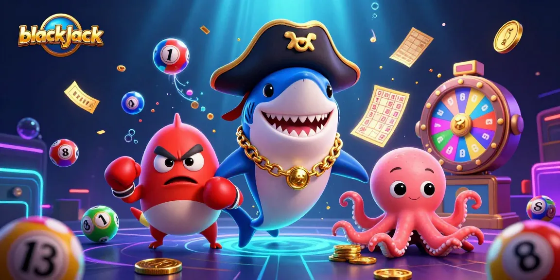 Experience thrilling blackjack action with a vibrant pirate-themed 3D scene and dynamic elements.