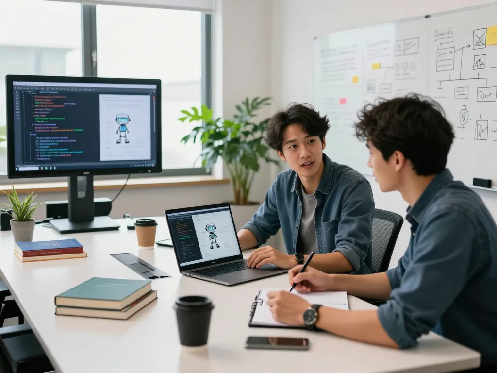 Team discussing Clawdbot's features in a lively office setting, showcasing collaboration and tech integration.